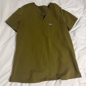 Figs SET Olive Green. Catarina one pocket Top & Zamora Jogger Pant. Size: Small.